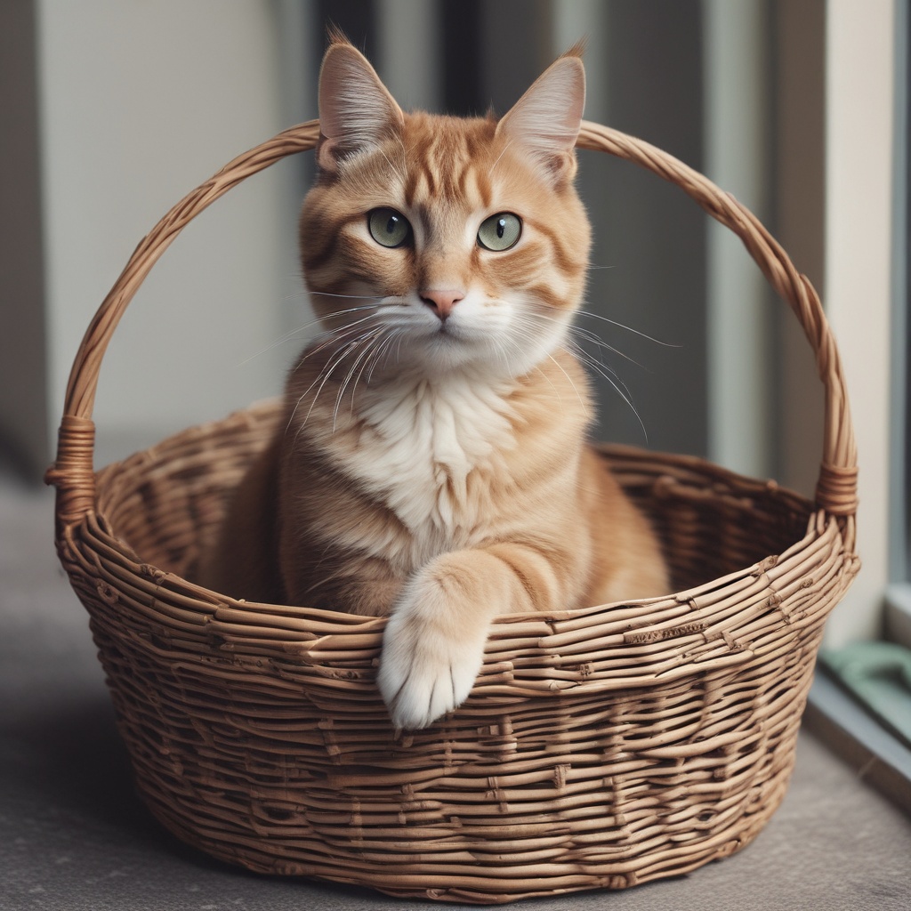 Cat in a basket